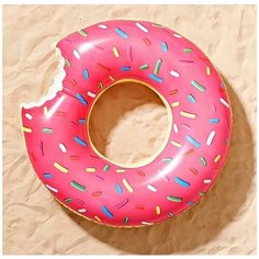 Надувной круг пончик розовый диаметр 80 см Strawberry Donut Intex