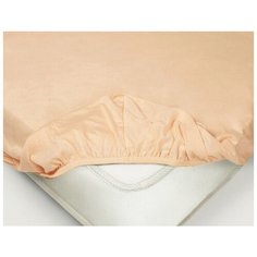 Простынь на резинке, поплин, 140х200, цв персиковый Мерцана