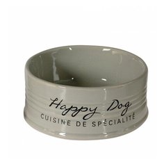Миска для животных керамическая,DUVO+ "Happy Dog", серая, 10.5см/300мл (Бельгия)