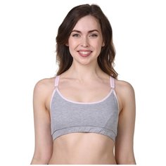 Топ HUNNY mammy 22002 (однотонный) серый/розовый