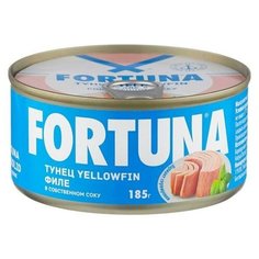 Тунец Fortuna yellowfin филе в собственном соку, 185 г х 6шт Фортуна