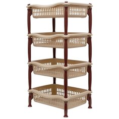 Этажерка прямоугольная DD Style, 4-х секционная, бежевый