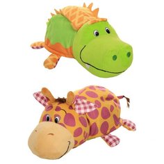 Мягкая игрушка 1 TOY Вывернушка Ням-Ням Крокодильчик-Жираф с ароматом 35 см