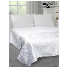 Покрывало DeNASTIA Палермо 240х260, атл/мат, белый, круги