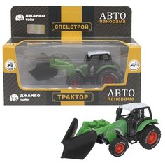 Машинка детская, металлическая, инерционная, Автопанорама, коллекционная, ТРАКТОР, зеленый, подвижные элементы, в/к 20,5*7,5*9 см..