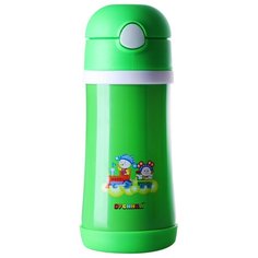 Термос с металлической колбой и трубочкой Бусинка (350 мл) (Зеленый) Businka