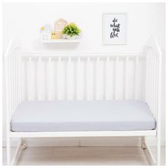 Простыня на резинке "Крошка Я", 60*120+20 см, серый 5276087