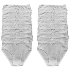 Комплект трусов для девочек 10 шт, 2/3 года, размер 98/104, белый, кружево Donella