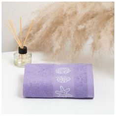 Полотенце махровое атлантика 081 50х80 см, сиреневый, хлопок 100%, 340г/м2 6767140 Belezza