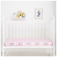 Простыня на резинке "LoveLife" Its a girl 60*120+20 см, 100 % хлопок, сатин 5800885