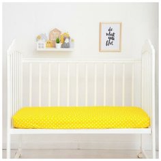 Простыня на резинке "LoveLife" Yelow stars 60*120+20 см, 100% хлопок, сатин 5800875