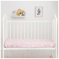 Простыня на резинке "LoveLife" Радужные единороги 60*120+20 см, 100 % хлопок 5800907