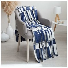 Плед Аделис диз.Шахматы син 200х220см, велсофт 280г/м, пэ100% 6343578 Адель