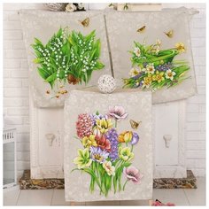 Набор полотенец DomoVita"Аромат" 45х60 см 3 шт,(коробка) 170 гр/м, хл 100% (рогожка) 6532619