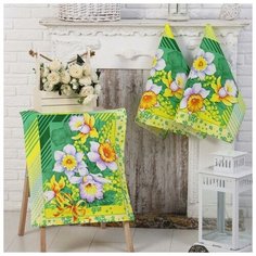 Полотенце вафельное Утренние цветы 50х60 см, хлопок 100%, 170г/м2 6074261 Domo Vita