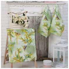 Набор полотенец Дары весны 45х60см-3шт (в коробке), вафля, хлопок 100%, 170г/м2 6074263 Domo Vita