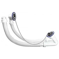 Сифон ЗУБР "эксперт" для ванн с выпуском и нержавеющими чашками {51843}