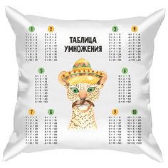 Подушка атласная таблица умножения "Мексиканские животные 11", сетка 1, 40х40 см, "Дарите подарок", pillow_multiplication_table_1_mexican_animals_11 ДАРИТЕПОДАРОК.РФ