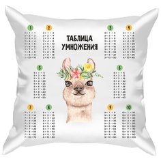 Подушка атласная таблица умножения "Мексиканские животные 1", сетка 1, 40х40 см, "Дарите подарок", pillow_multiplication_table_1_mexican_animals_1 ДАРИТЕПОДАРОК.РФ