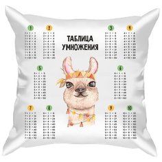 Подушка атласная таблица умножения "Мексиканские животные 12", сетка 1, 40х40 см, "Дарите подарок", pillow_multiplication_table_1_mexican_animals_12 ДАРИТЕПОДАРОК.РФ