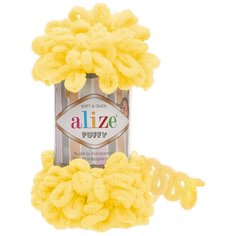 Пряжа Alize Puffy желтый (216)