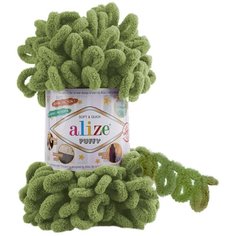 Пряжа Alize Puffy пыльная зелень (485)