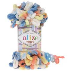 Пряжа Alize Puffy color радуга (5866) 5 шт х 100 гр.