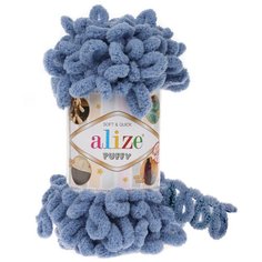 Пряжа Alize Puffy голубой (374)