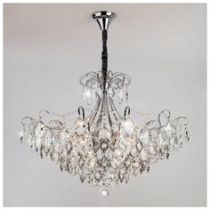Подвесная люстра Eurosvet Crystal 10080/12 хром/прозрачный хрусталь Strotskis
