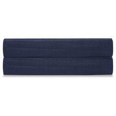 Простыня Tkano на резинке из сатина темно-синего цвета из коллекции Essential, 180х200х28 см