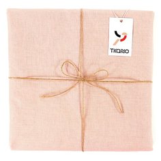 Скатерть Tkano на стол из умягченного льна с декоративной обработкой цвета пыльной розы Essential, 143х250