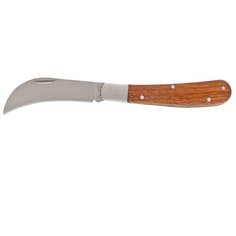 Нож садовый, 170 мм, складной, изогнутое лезвие, деревянная рукоятка Palisad