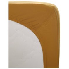 Простыня на резинке трикотаж Горчичный 180*200*25 Кулирка Хлопок 100% ОТК