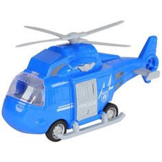 Машинка детская AUTODRIVE Вертолет на батарейках, свет, звук, синий, в/к 21,8*9,3*14 см