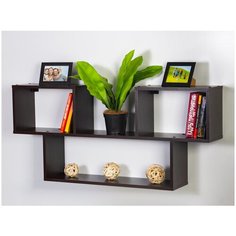 Полка книжная настенная навесная Ультра Венге 1150х520х200 Letta