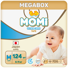 Momi подгузники Ultra Care M (6-11 кг), 124 шт.