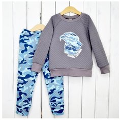 Комплект одежды Baby boom размер 104, серый/голубой