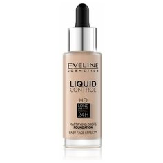 Eveline Cosmetics Тональный флюид Liquid Control HD Mattifying Drops, 32 мл, оттенок: 030 Sand Beige
