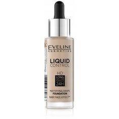 Eveline Cosmetics Тональный флюид Liquid Control HD Mattifying Drops, 32 мл, оттенок: 020 Rose Beige