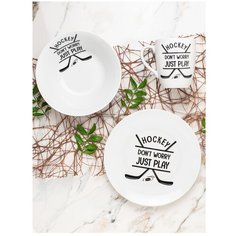 Детский подарочный набор посуды Salad "Хоккеисту"