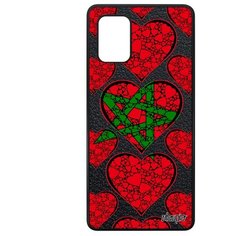 Чехол на смартфон Samsung Galaxy A71, "Флаг Марокко с сердцем" Путешествие Страна Utaupia