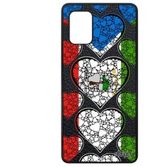 Чехол на смартфон Galaxy A71, "Флаг Гвинеи Экваториальной с сердцем" Страна Путешествие Utaupia