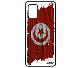 Чехол на смартфон Galaxy A71, "Флаг Туниса на ткани" Патриот Государственный Utaupia
