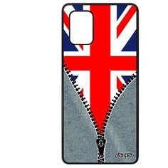Чехол на смартфон Samsung Galaxy A71, "Флаг английский на молнии" Государственный Utaupia