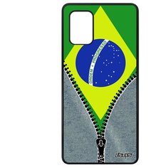 Чехол на смартфон Galaxy A71, "Флаг Бразилии на молнии" Страна Государственный Utaupia