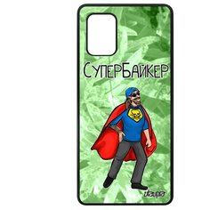 Чехол на смартфон Galaxy A71, "Супербайкер" Мотоциклист Комикс Utaupia