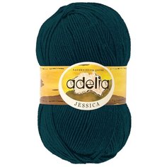 Пряжа Adelia "JESSICA" 67% шерсть, 33% полиэстер №16 т.зеленый - 5 мотков по 100 г