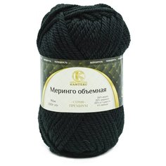 Пряжа Камтекс Меринго объемная 150гр. 90м. (20% меринос, 20% полутонкая шерсть, 56% акрил, 4% лайкра) (003 черный) 4 шт