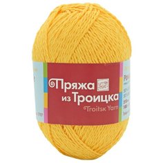 Пряжа из Троицка Ромашка 100гр. 210м. (50% хлопок, 50% вискоза) (5062 мулине (желтый)) 5 шт Троицкая камвольная фабрика