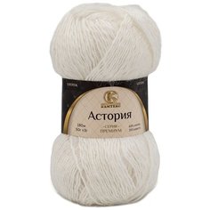 Пряжа Камтекс Астория 50гр. 180м. (65% хлопок, 35% шерсть) (002 отбелка) 5 шт